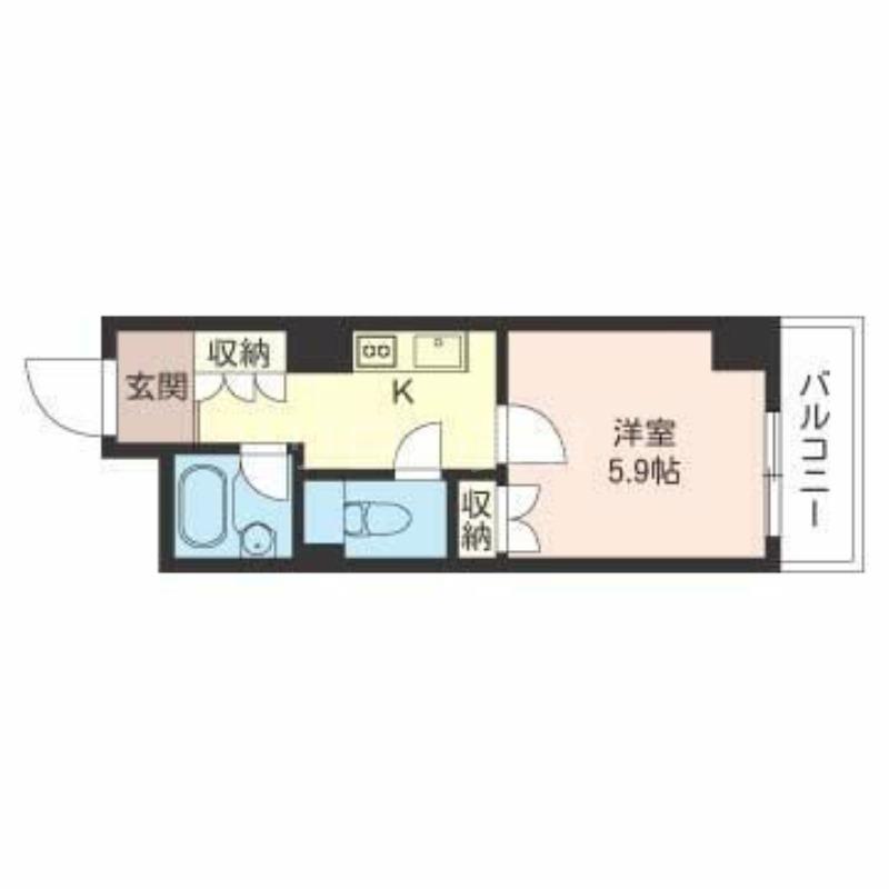 LASANTE川崎(1K/5階)の間取り写真