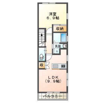 サンラファエル(1LDK/2階)の間取り写真
