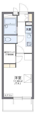 レオパレス山王(1K/1階)の間取り写真