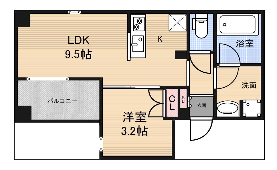 アーバンパーク三ノ輪(1LDK/4階)の間取り写真