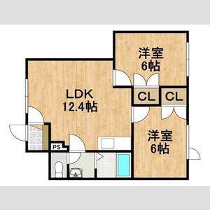 モンブランⅢ(2LDK/3階)の間取り写真