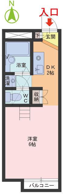 ディアコート(1DK/1階)の間取り写真