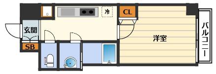 BPRレジデンス新梅田(1K/6階)の間取り写真