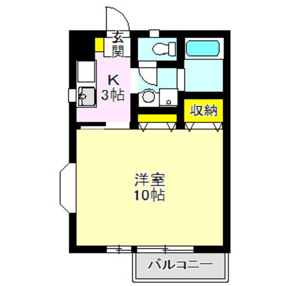 M・Kハイツ(1K/2階)の間取り写真