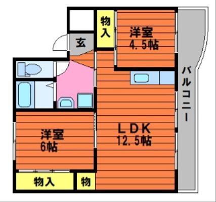 KAI TERRACE II(2LDK/2階)の間取り写真