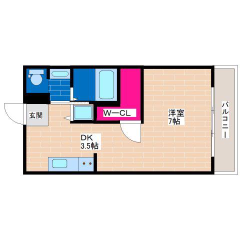 阪東ハイツ(ワンルーム/1階)の間取り写真