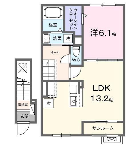 グラン・パティオI(1LDK/2階)の間取り写真