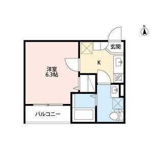 プランドール平安通(1K/2階)の間取り写真
