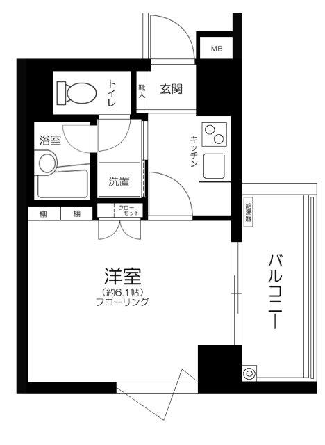 パティオ西早稲田(1K/3階)の間取り写真