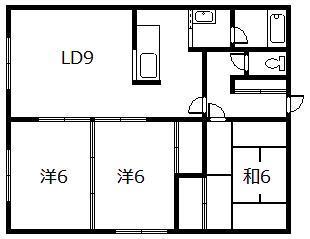 ファミール川端A・B(3LDK/2階)の間取り写真