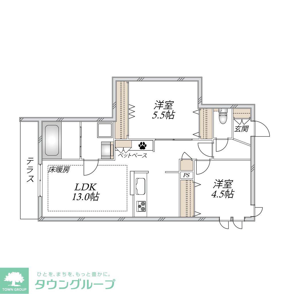 LA SEINE(2LDK/1階)の間取り写真