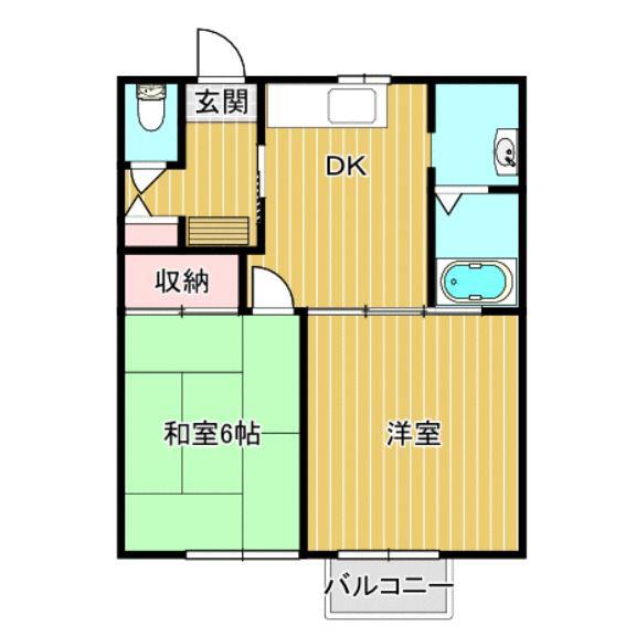 ラ・マムーニア(2DK/2階)の間取り写真