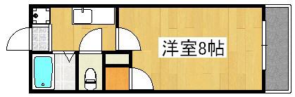 ロゼーヌ脇田(1K/1階)の間取り写真