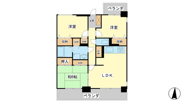 エトワール英賀保(3LDK/3階)の間取り写真