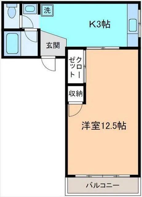 フレッサ(1K/2階)の間取り写真