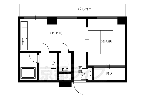 メモリー北白川(1DK/3階)の間取り写真