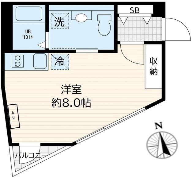 トリエール恵比寿(ワンルーム/2階)の間取り写真