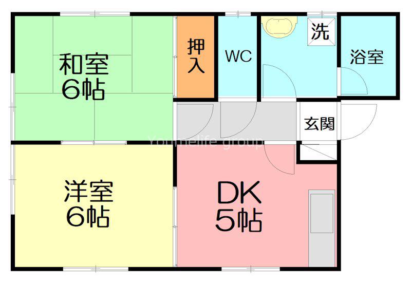 コーポ鍵和田B(2DK/1階)の間取り写真
