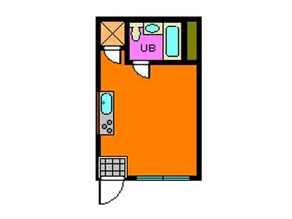 グリーンエコー櫛川(ワンルーム/2階)の間取り写真