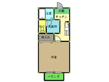 レクエルドU(1K/2階)の間取り写真