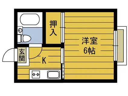 ラポールコート敷戸(1K/1階)の間取り写真