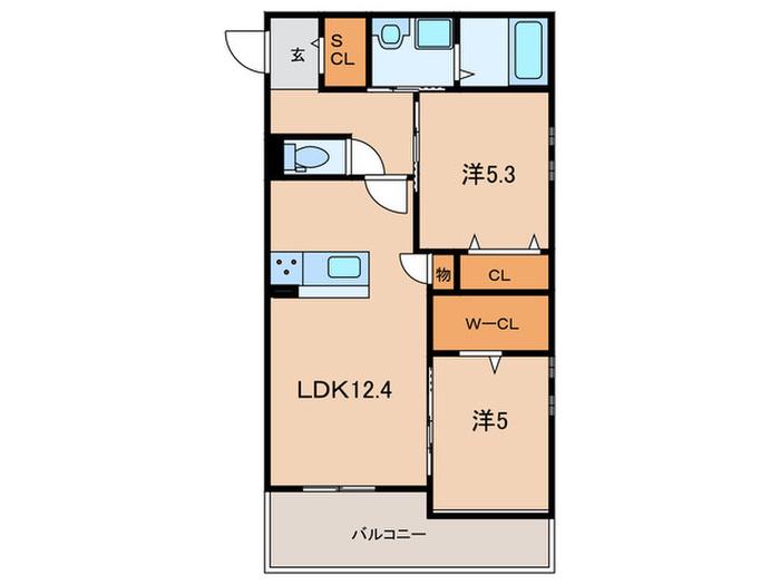 VENTVERT小倉(2LDK/2階)の間取り写真