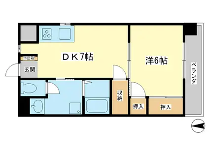 コーポラス神子岡(1DK/2階)の間取り写真