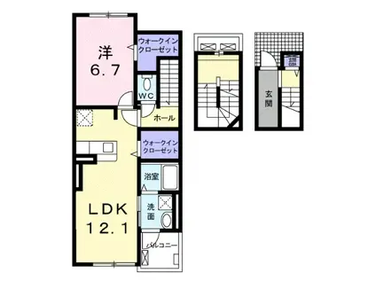 バレンティーノ 46(1LDK/3階)の間取り写真