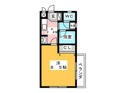 柳津パレス(1K/1階)の間取り写真