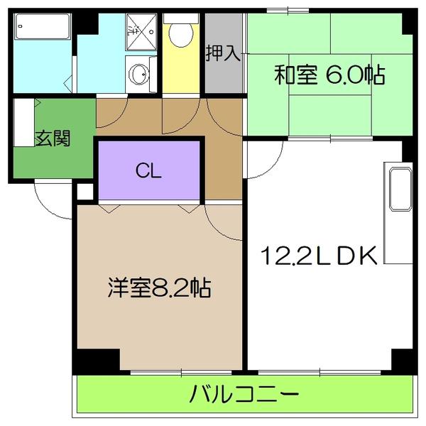 フィネス高橋(2LDK/1階)の間取り写真