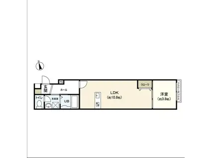 QUARTER富沢(1LDK/1階)の間取り写真