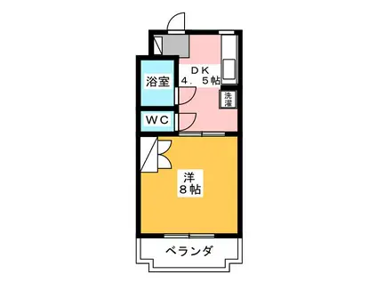 マンションモンマルトル(1DK/1階)の間取り写真