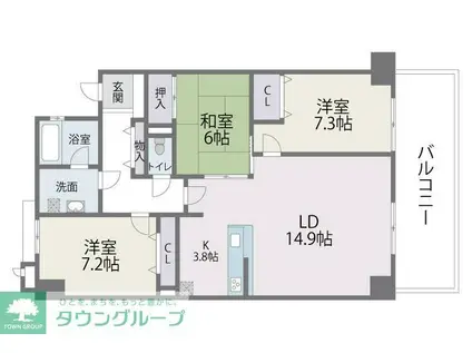 アイランドシティ・インフィニガーデン サウス(3LDK/14階)の間取り写真