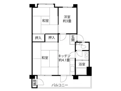 久留米西(3K/5階)の間取り写真