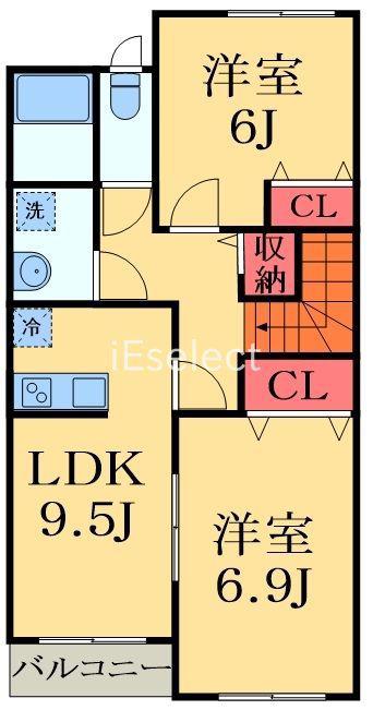 LUMINOUS(2LDK/2階)の間取り写真