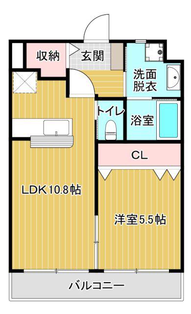 GRANDALE(1LDK/3階)の間取り写真