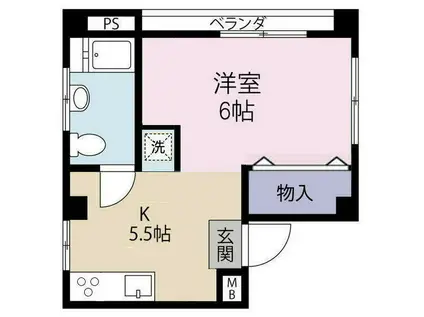 豊徳ビル(1K/2階)の間取り写真