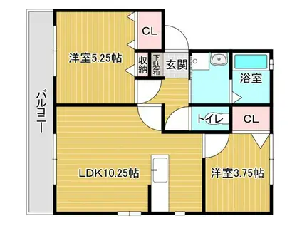 フィオーレ梅の木(2LDK/2階)の間取り写真