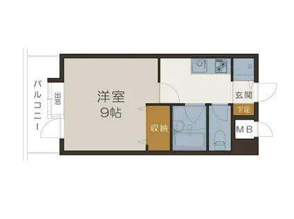 メゾン・ド・プリエール404(1K/4階)の間取り写真