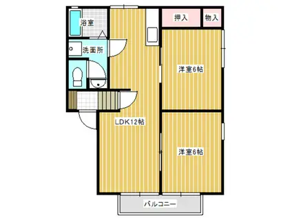 クラフト6(2LDK/1階)の間取り写真