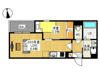 REGALEST COEUR青江(1LDK/2階)の間取り写真