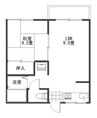 いずみハイツ石原I(1LDK/1階)の間取り写真