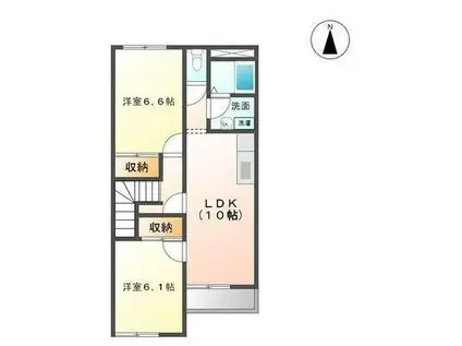 ハイムドルチェ(2LDK/2階)の間取り写真