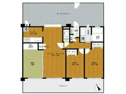ドメス向ヶ丘遊園ジャルディーノ(3LDK/7階)の間取り写真