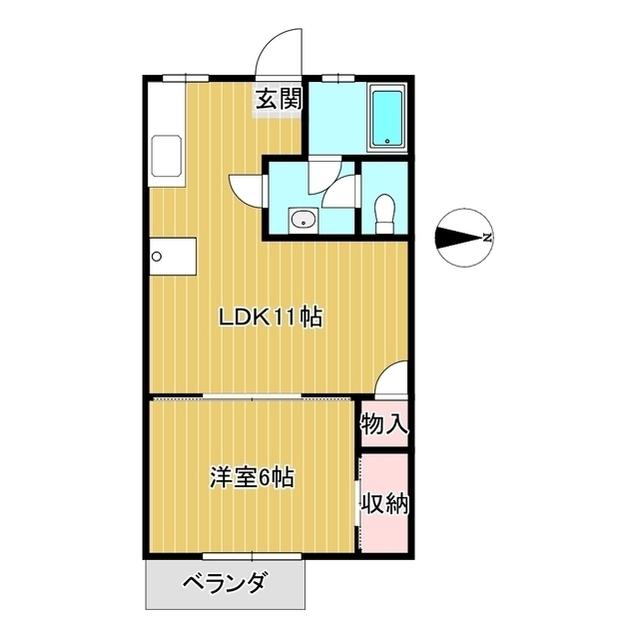 サニーダイガ(1LDK/2階)の間取り写真