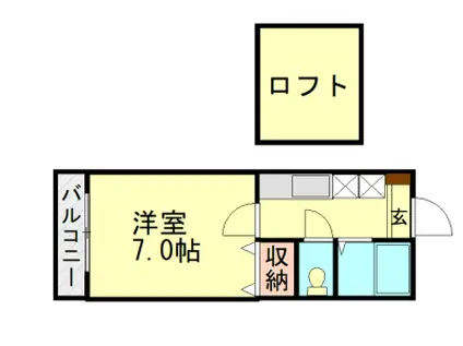 コンフォルドM1(1K/2階)の間取り写真