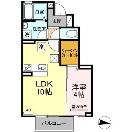 クロシェットC(2LDK/1階)の間取り写真