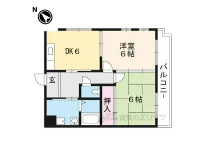 ニュー大将軍松兼2(2DK/5階)の間取り写真