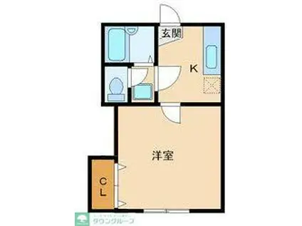 グリーンハイツ(1K/1階)の間取り写真