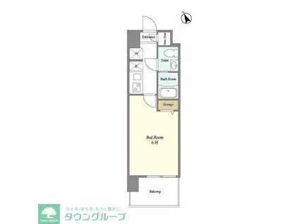 アルファコート西川口19(1K/9階)の間取り写真